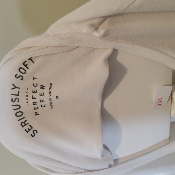 .Aeropostale Seriously Soft Perfect Crew Pocket Tee Size XL White - Picture 3 of 5